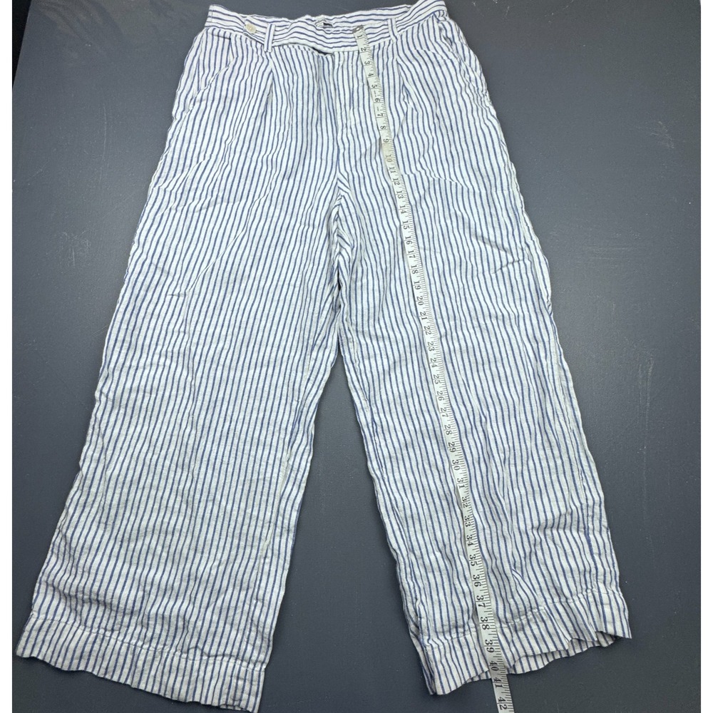 Madewell Navy & White Vertical Stripe Wide-Leg Pants - Picture 6 of 12